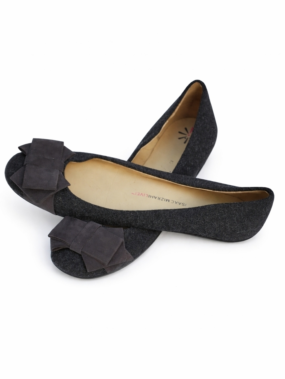 Isaac Mizrahi live Grey flannel‎ flats 9.5